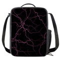 Purple Lightning Print Crossbody Lunch Bag