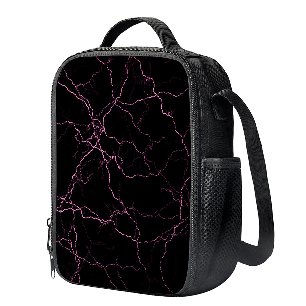 Purple Lightning Print Crossbody Lunch Bag