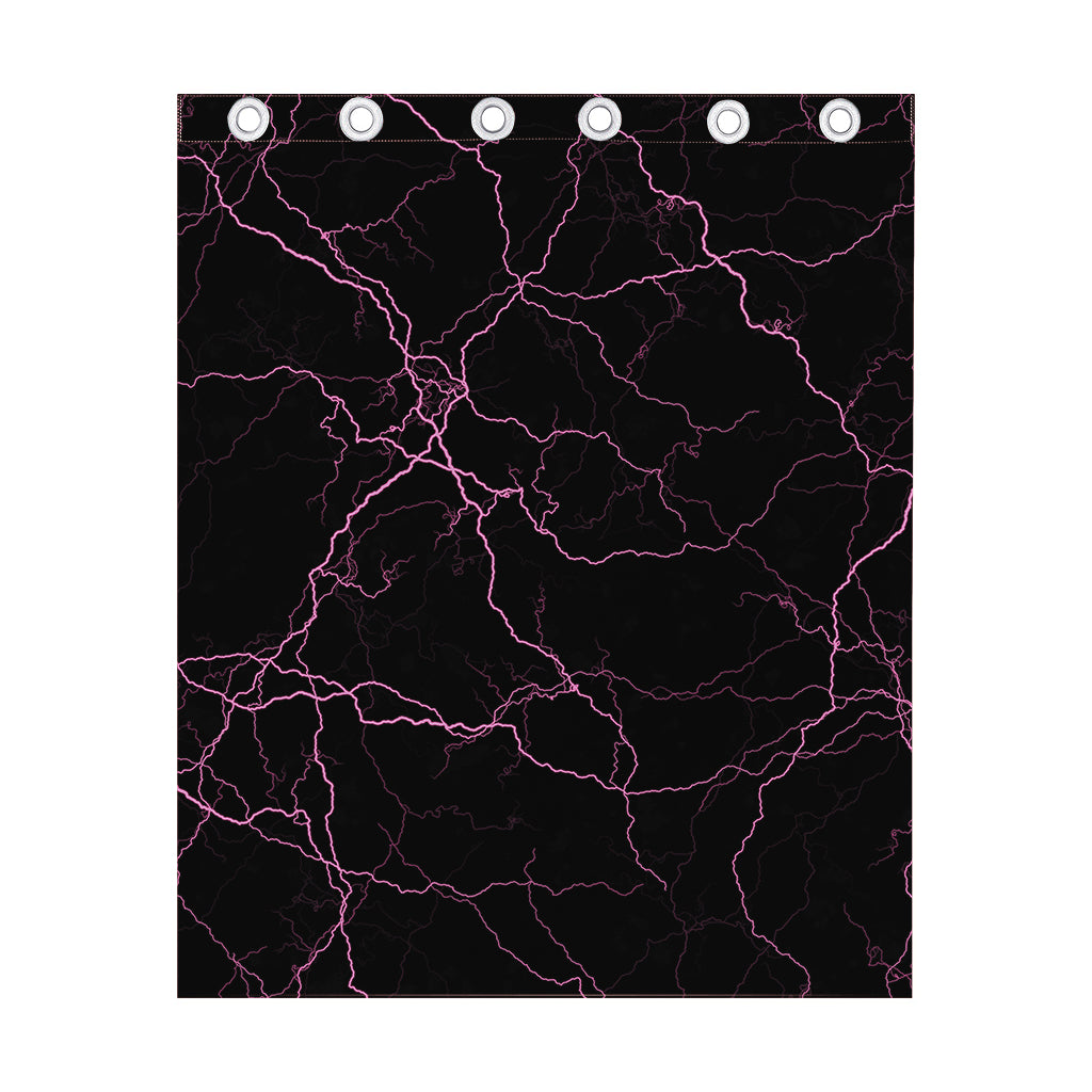 Purple Lightning Print Curtain