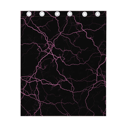 Purple Lightning Print Curtain
