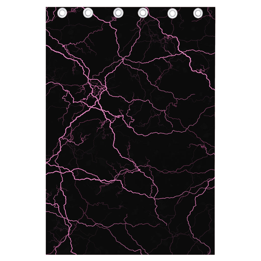 Purple Lightning Print Curtain