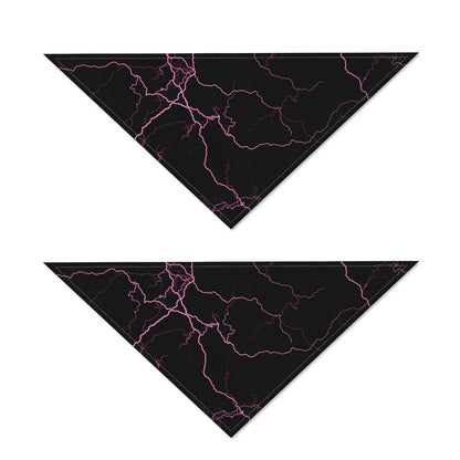 Purple Lightning Print Dog Bandana
