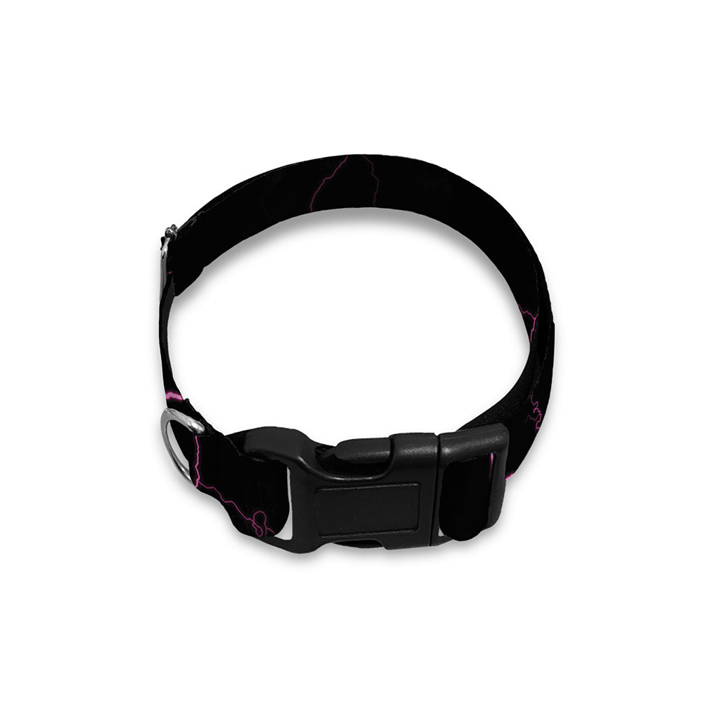 Purple Lightning Print Dog Collar