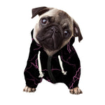 Purple Lightning Print Dog Zip Up Hoodie