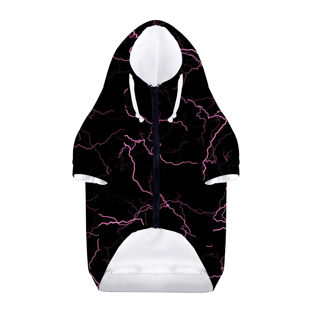 Purple Lightning Print Dog Zip Up Hoodie
