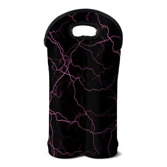 Purple Lightning Print Double Neoprene Wine Tote