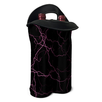Purple Lightning Print Double Neoprene Wine Tote