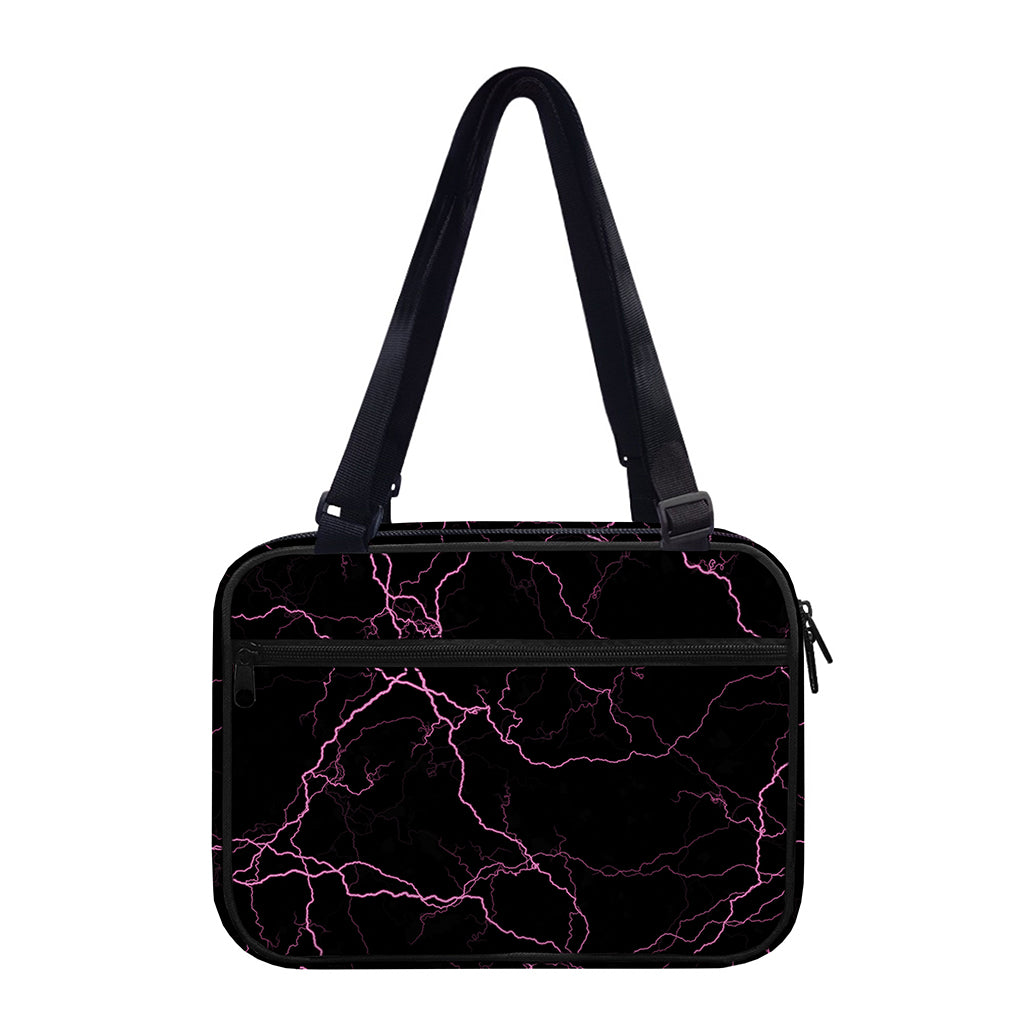 Purple Lightning Print Double Strap Bible Bag