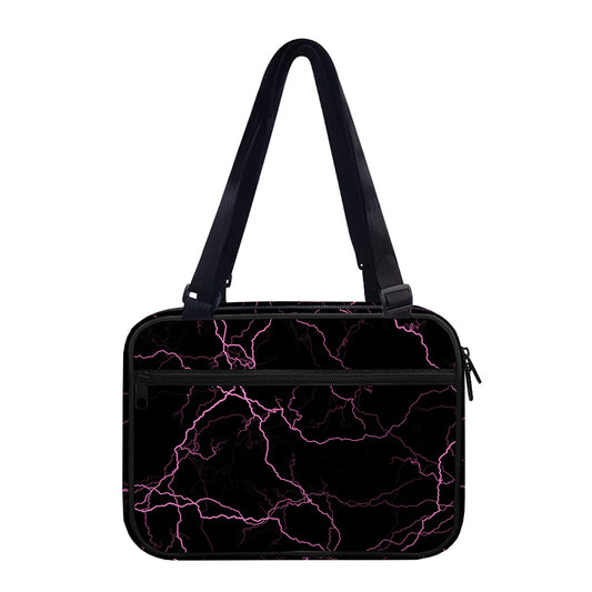 Purple Lightning Print Double Strap Bible Bag