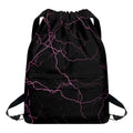 Purple Lightning Print Drawstring Backpack