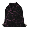 Purple Lightning Print Drawstring Bag