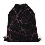Purple Lightning Print Drawstring Bag
