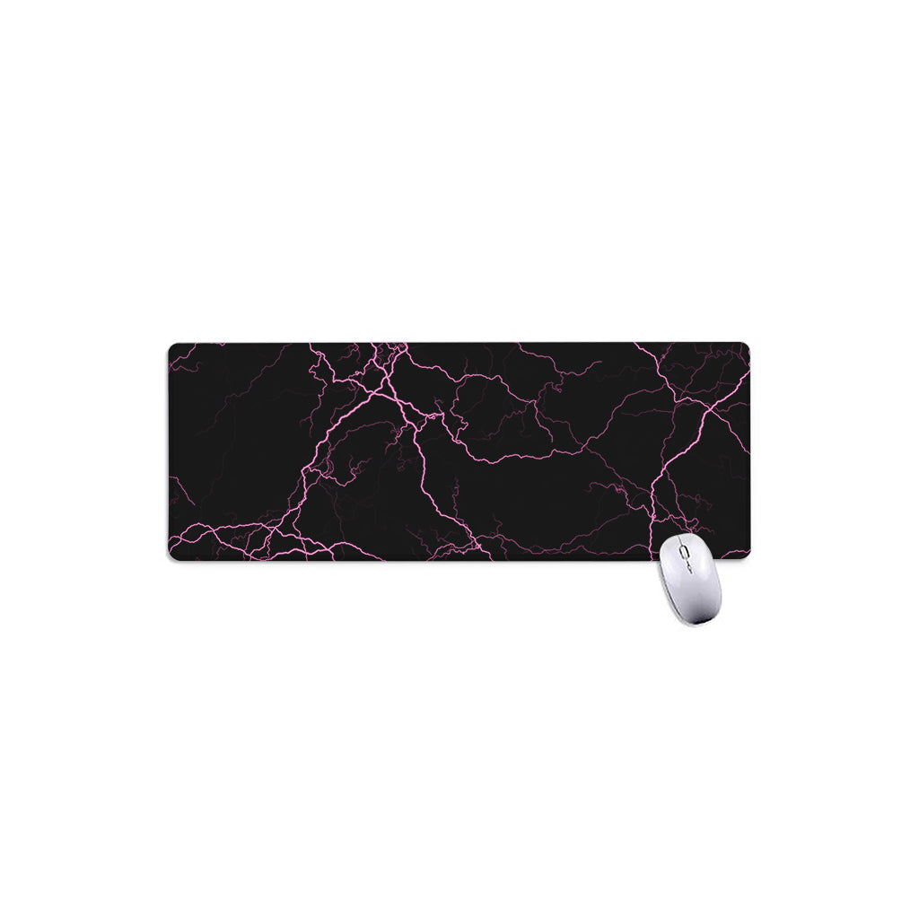 Purple Lightning Print Extended Mouse Pad