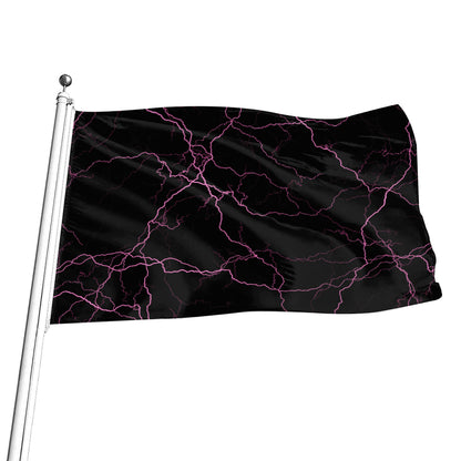 Purple Lightning Print Flag