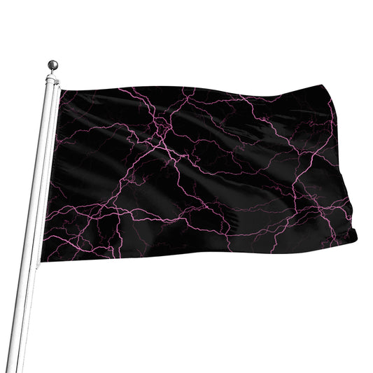 Purple Lightning Print Flag