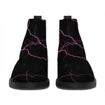 Purple Lightning Print Flat Ankle Boots