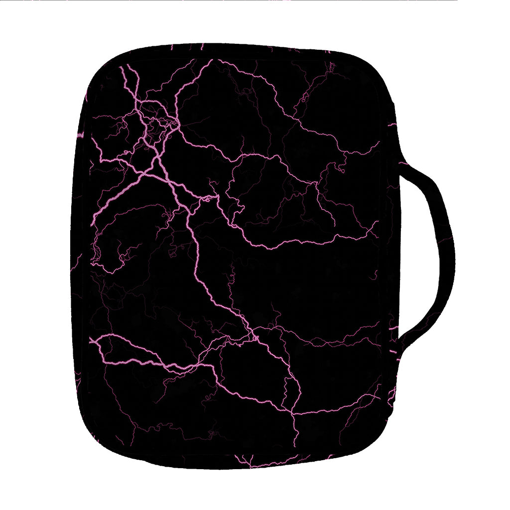 Purple Lightning Print Front Pocket Bible Bag