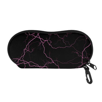 Purple Lightning Print Glasses Case