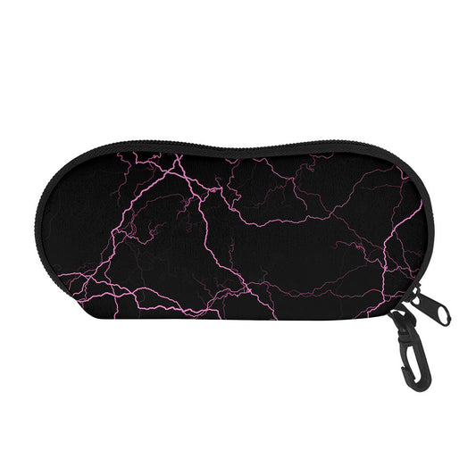 Purple Lightning Print Glasses Case