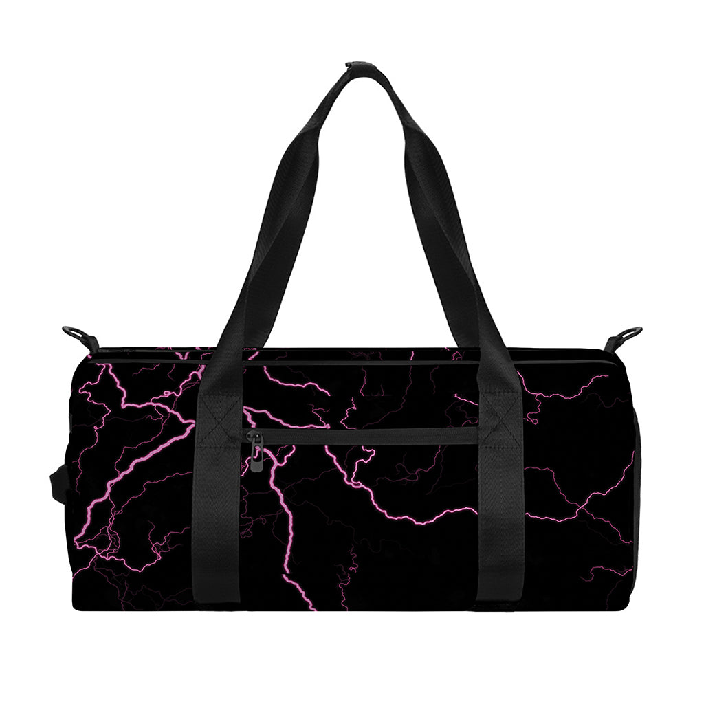Purple Lightning Print Gym Bag