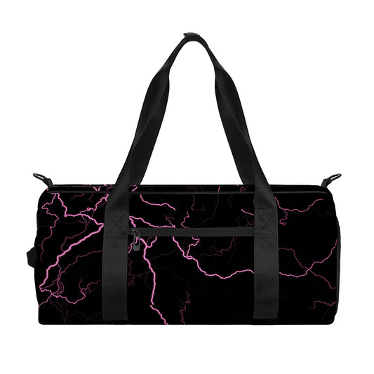 Purple Lightning Print Gym Bag