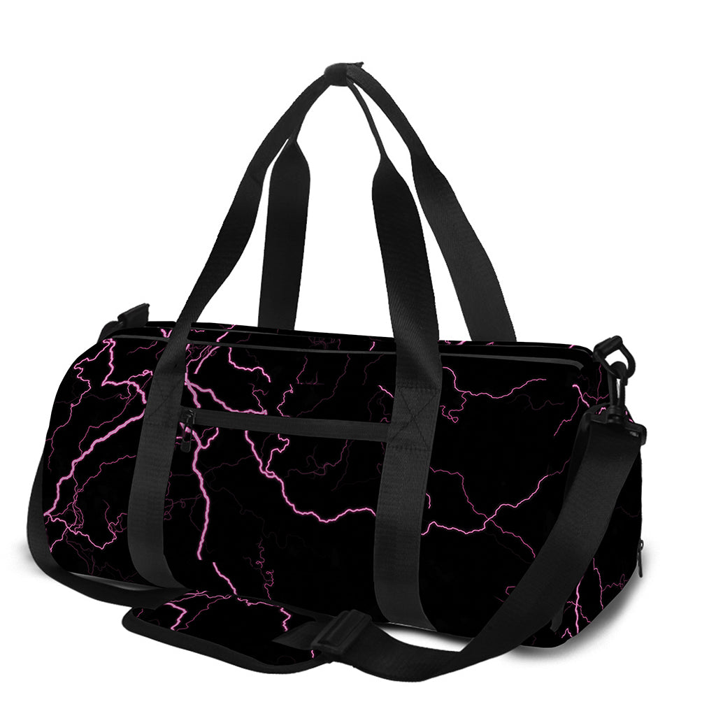 Purple Lightning Print Gym Bag