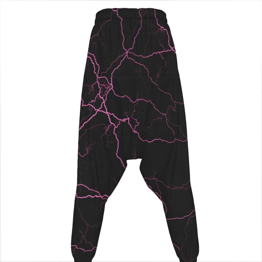 Purple Lightning Print Hammer Pants