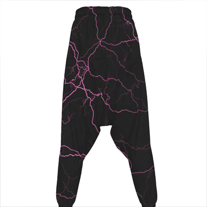 Purple Lightning Print Hammer Pants