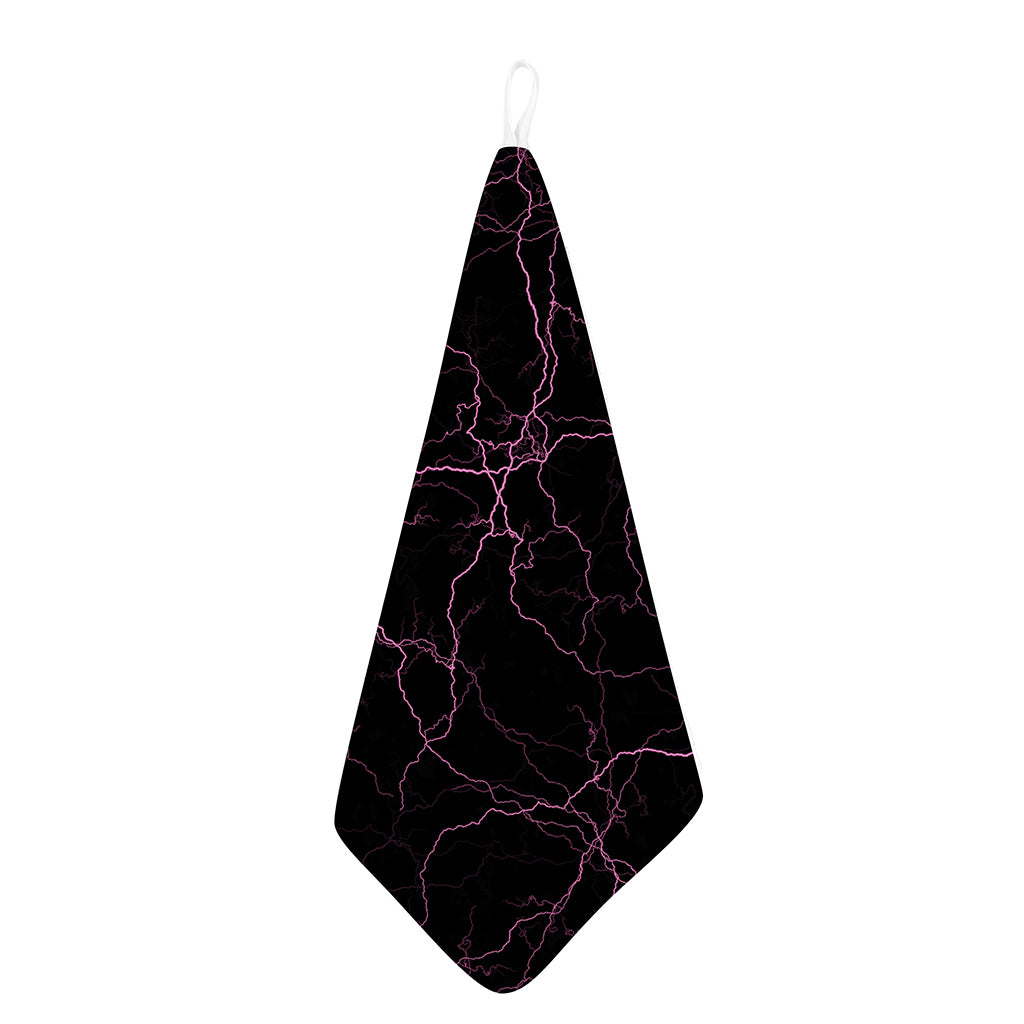 Purple Lightning Print Hand Towel