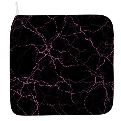 Purple Lightning Print Hand Towel