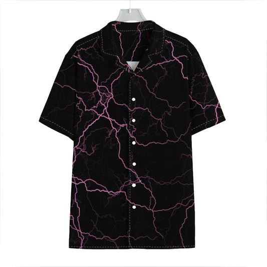 Purple Lightning Print Hawaiian Shirt
