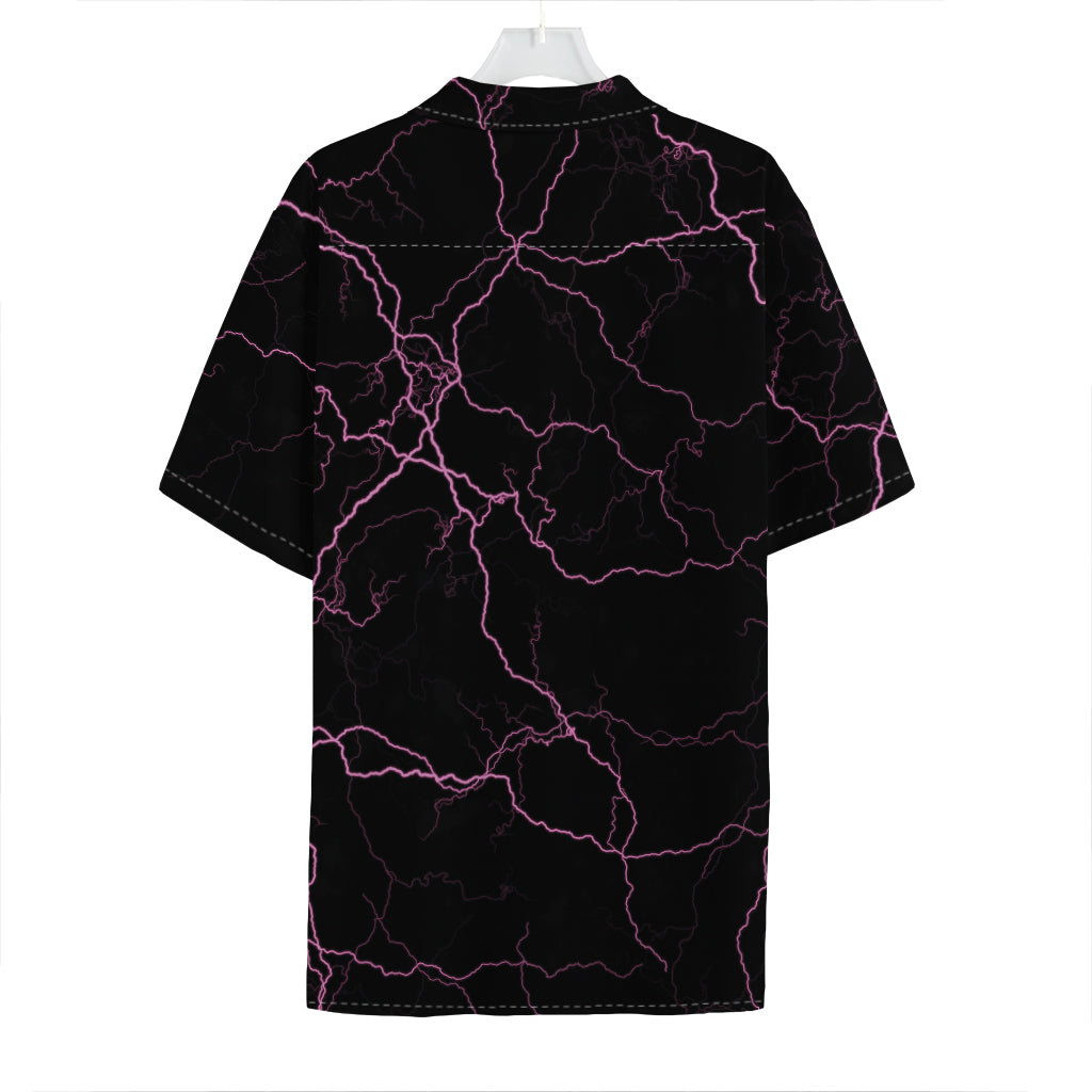 Purple Lightning Print Hawaiian Shirt