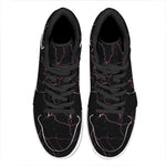 Purple Lightning Print High Top Leather Sneakers