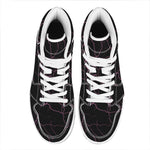 Purple Lightning Print High Top Leather Sneakers