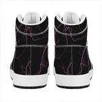 Purple Lightning Print High Top Leather Sneakers