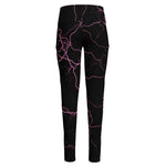 Purple Lightning Print High-Waisted Pocket Leggings