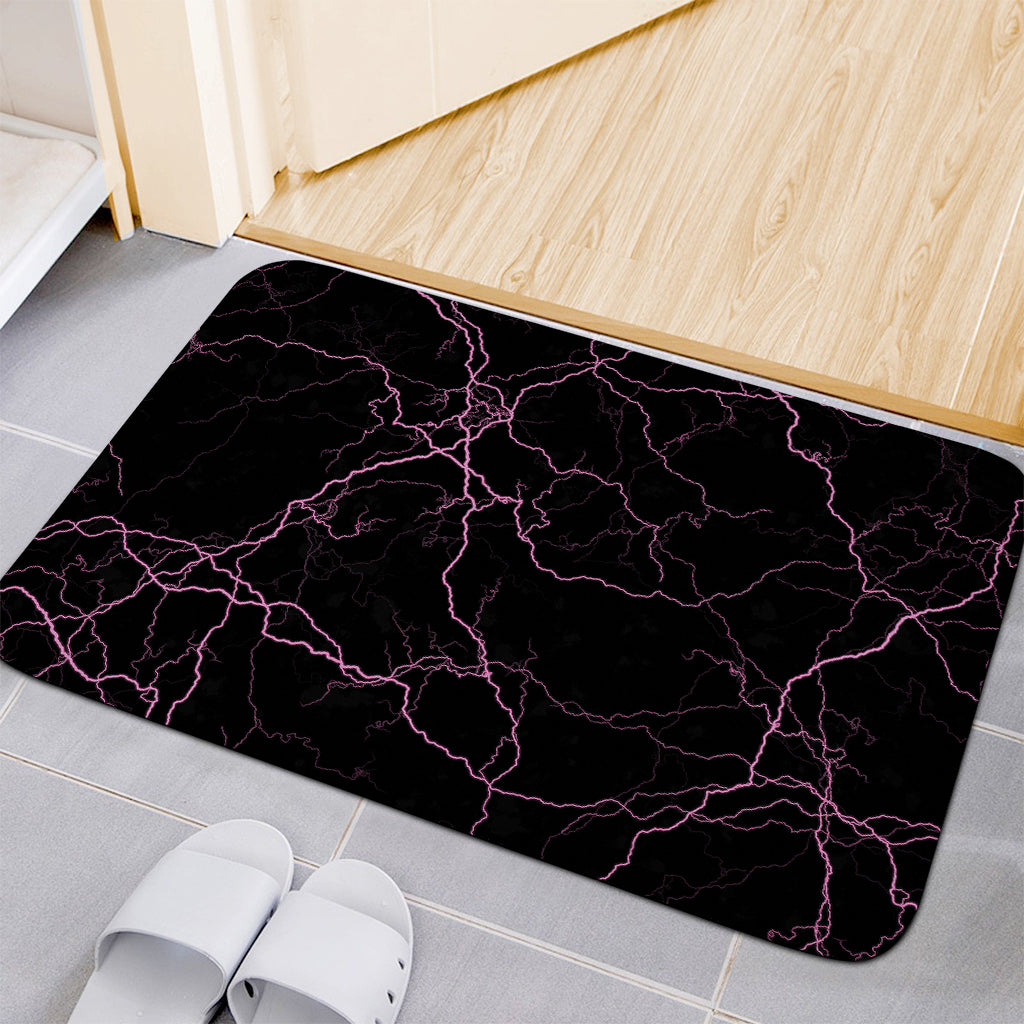 Purple Lightning Print Indoor Door Mat