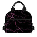 Purple Lightning Print Insulated Lunch Bag