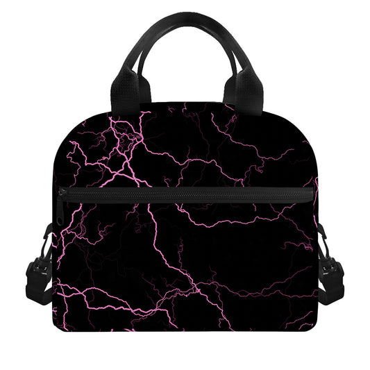 Purple Lightning Print Insulated Lunch Bag