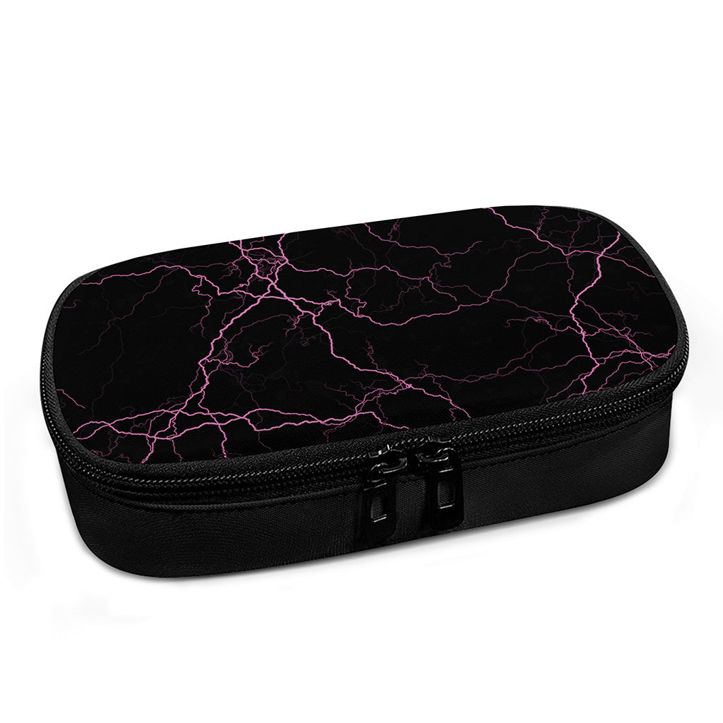 Purple Lightning Print Insulin Cooler Travel Case