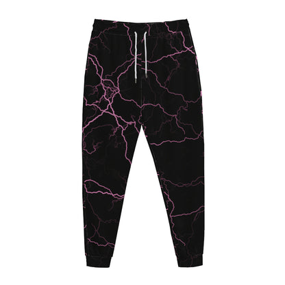 Purple Lightning Print Jogger Pants