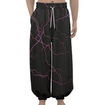 Purple Lightning Print Lantern Pants