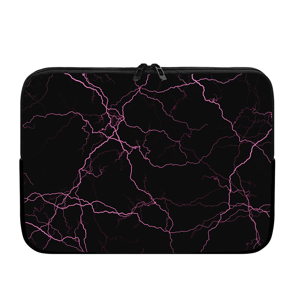 Purple Lightning Print Laptop Sleeve