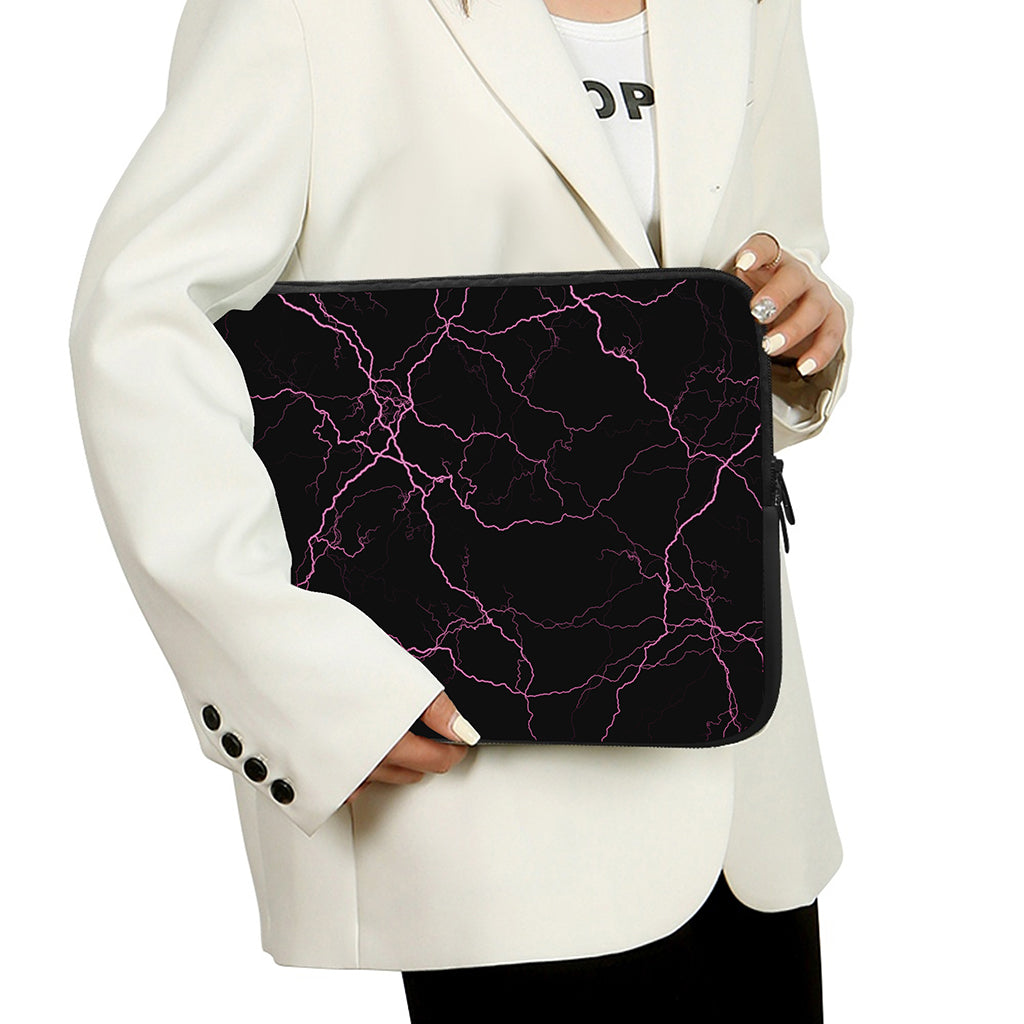 Purple Lightning Print Laptop Sleeve