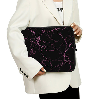 Purple Lightning Print Laptop Sleeve