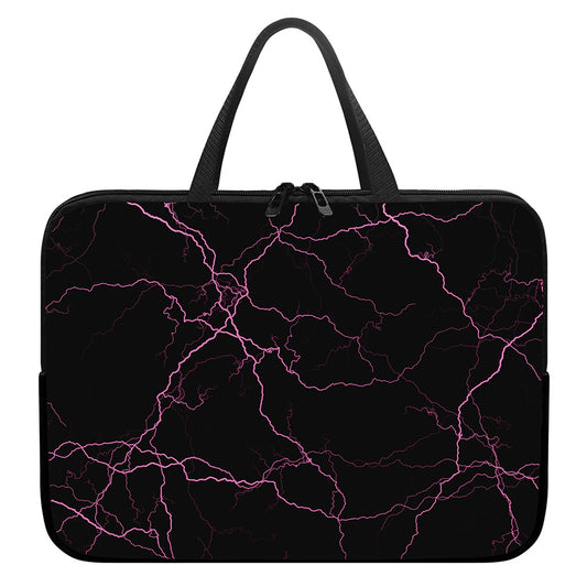 Purple Lightning Print Laptop Sleeve With Handle