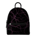Purple Lightning Print Leather Backpack