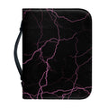 Purple Lightning Print Leather Bible Cover
