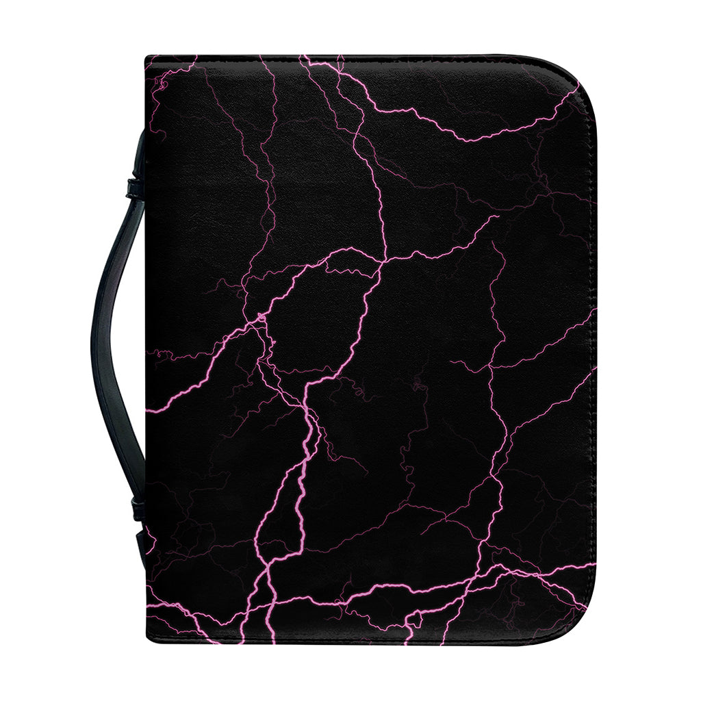 Purple Lightning Print Leather Bible Cover
