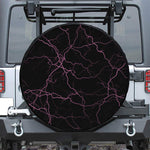 Purple Lightning Print Leather Spare Tire Cover